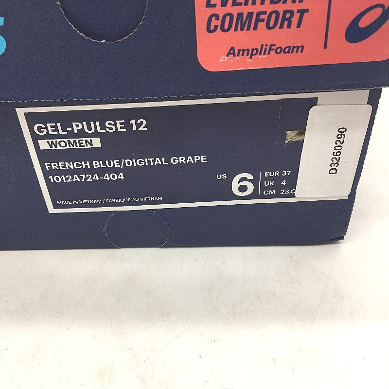 Asics Gel-Pulse 12 Ortholite French Blue & Purple Sneakers Ladies US 6 EU 37 NEW