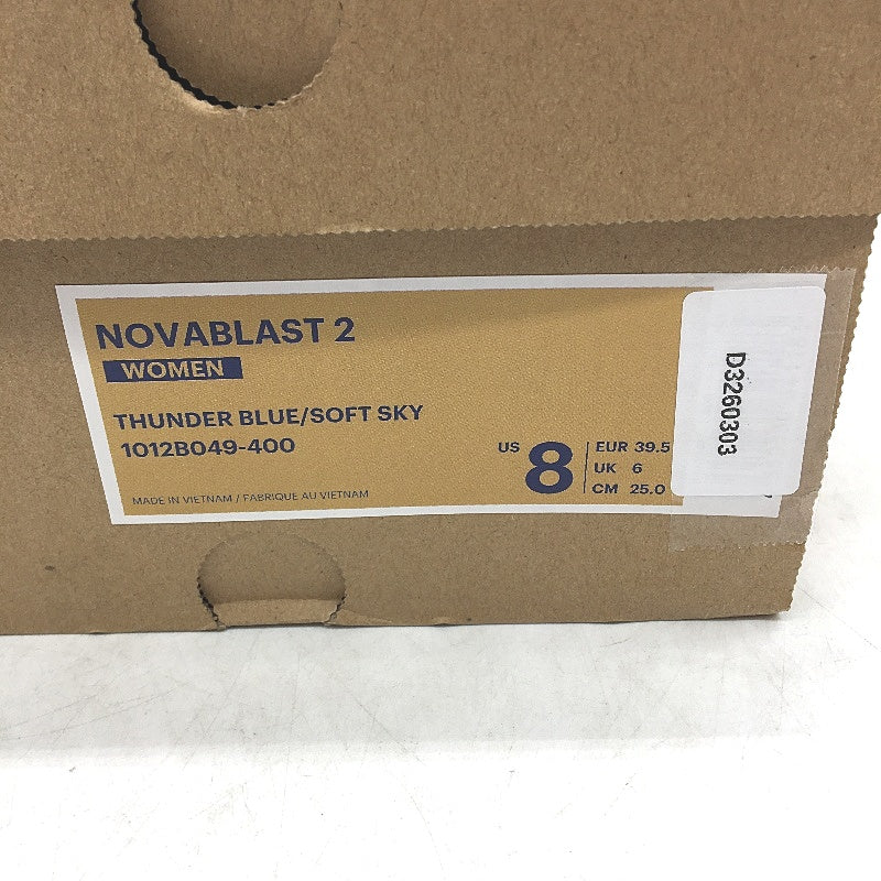 Asics Novablast 2 Thunder Blue & Orange Running Sneakers Ladies US 8 EU 39.5 NEW