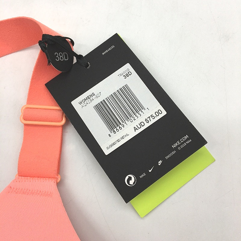 Nike Dri-Fit Neon Orange High Support Rival Bra Ladies Size 14D 38D NEW