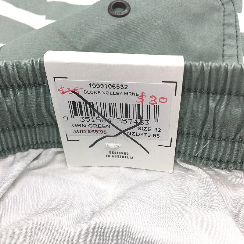 ARVUST Volley Marine Green Drawstring Waistband Shorts Mens Size 34 NEW