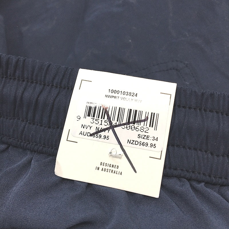 ARVUST Newport Volley Mavy Blue Drawstring Waistband Shorts Mens Size 34 NEW