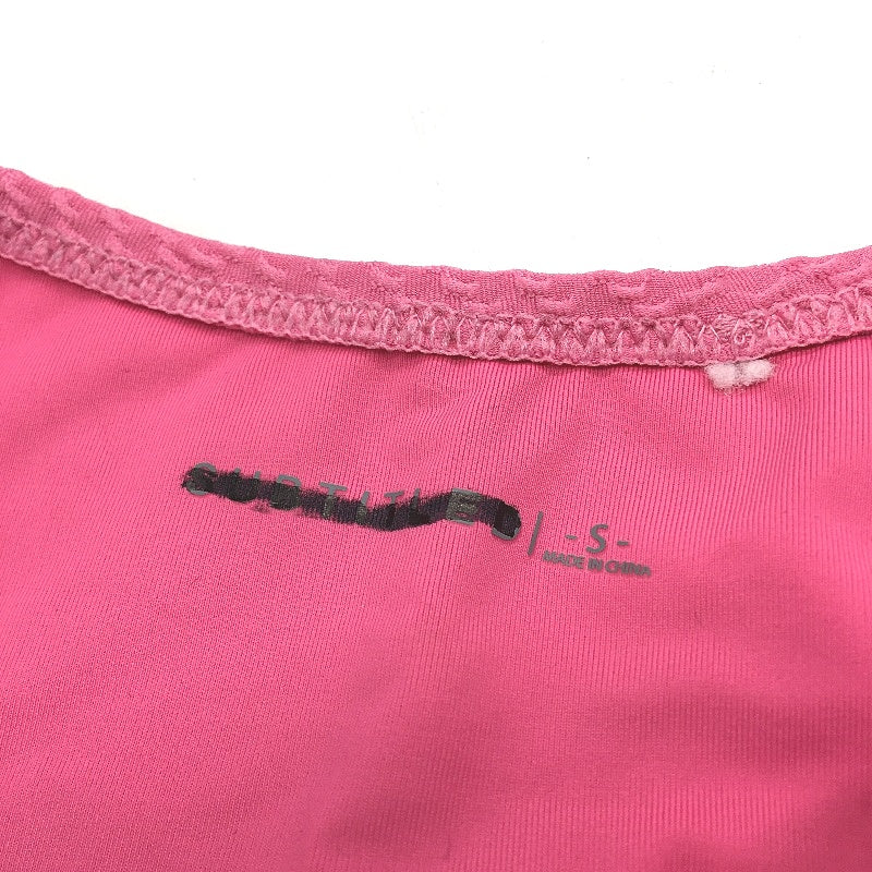 Subtitled Hot Pink Weave Pattern Gold Metal Side Bikini Bottom Ladies Size S NEW