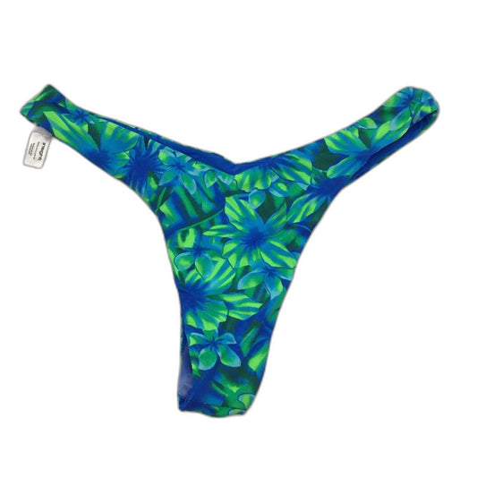 Insight Blue Green Floral V Front High Waist Bikini Bottom Ladies Size S NEW