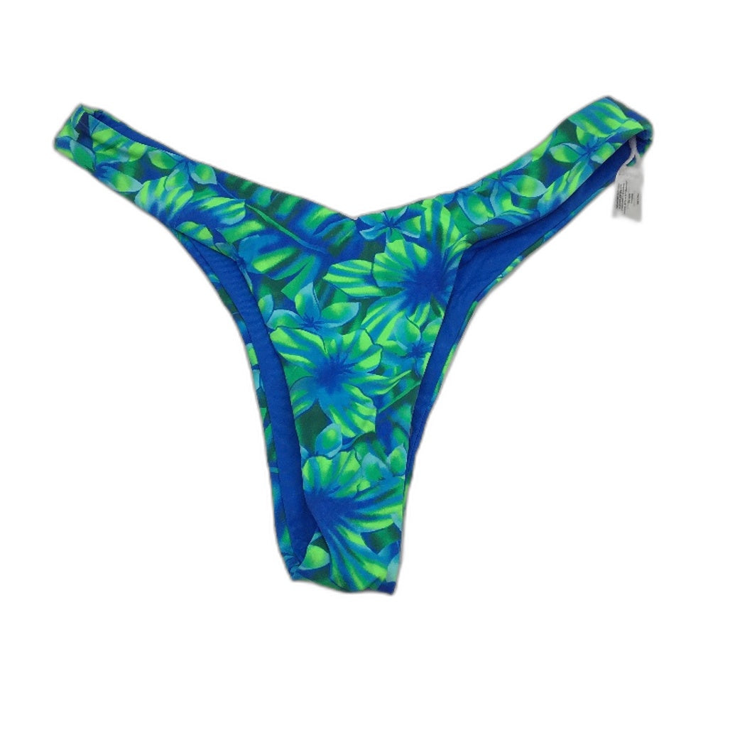 Insight Blue Green Floral V Front High Waist Bikini Bottom Ladies Size S NEW