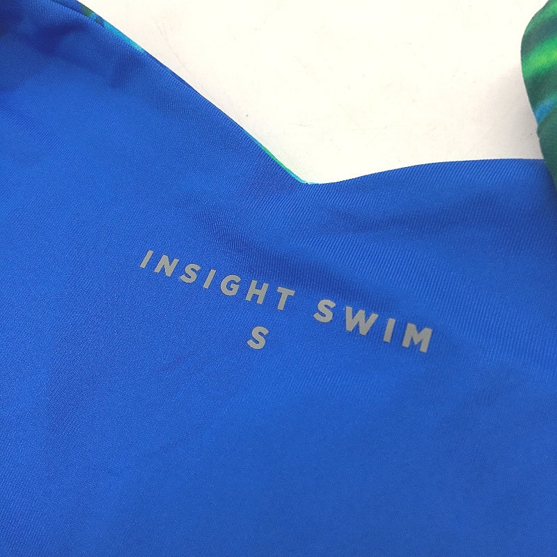 Insight Blue Green Floral V Front High Waist Bikini Bottom Ladies Size S NEW