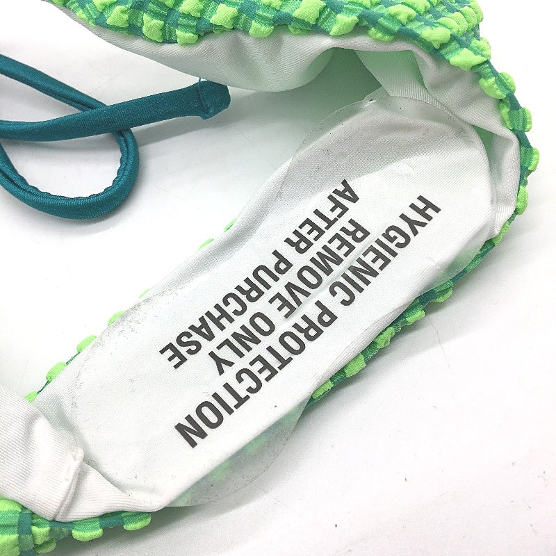 Insight Green Textured Side Tie Up Cheeky High Waisted Bikini Bottom Size S NEW