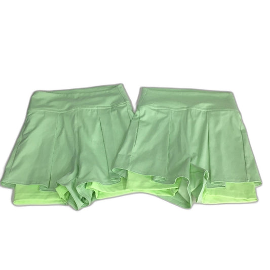 2 x Adidas Heat Rdy Lime Green Dual Layered Activewear Shorts Ladies Size XS