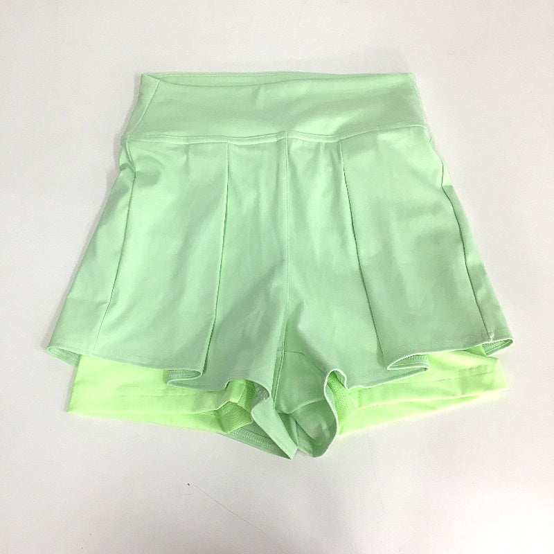 2 x Adidas Heat Rdy Lime Green Dual Layered Activewear Shorts Ladies Size XS