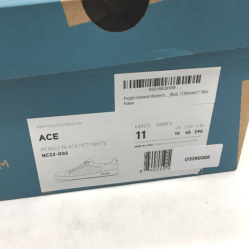 People Footwear Breathable Flexible Black & White Slip On Shoes Mens US 11 NEW