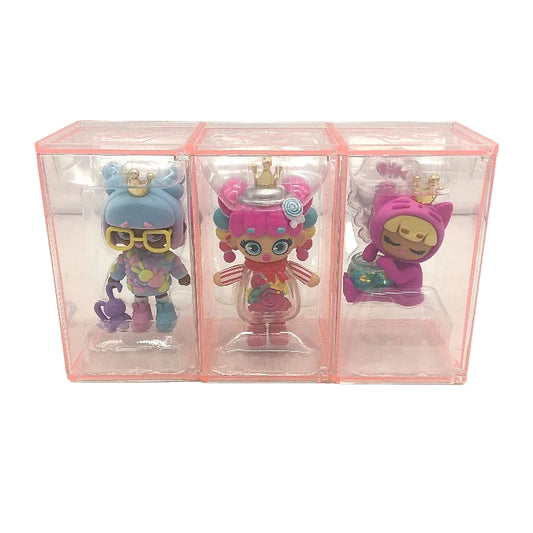 Moose XOX Kweenie Quirky Kweens 3 Figurine Set In Stackable Display Cases DEMO