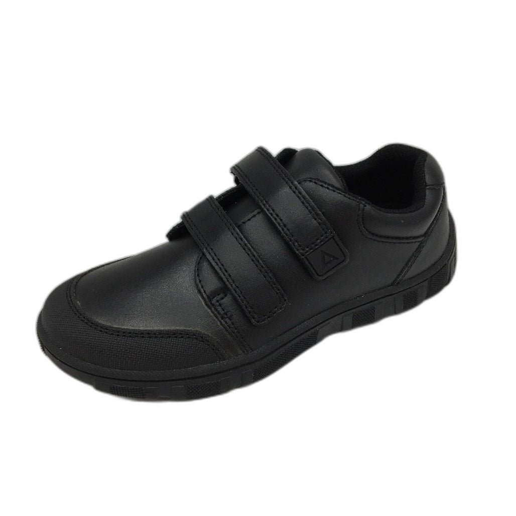 Harrisons Black Leather Upper Dual Strap Kids Dawson School Shoe US 2.5 NEW