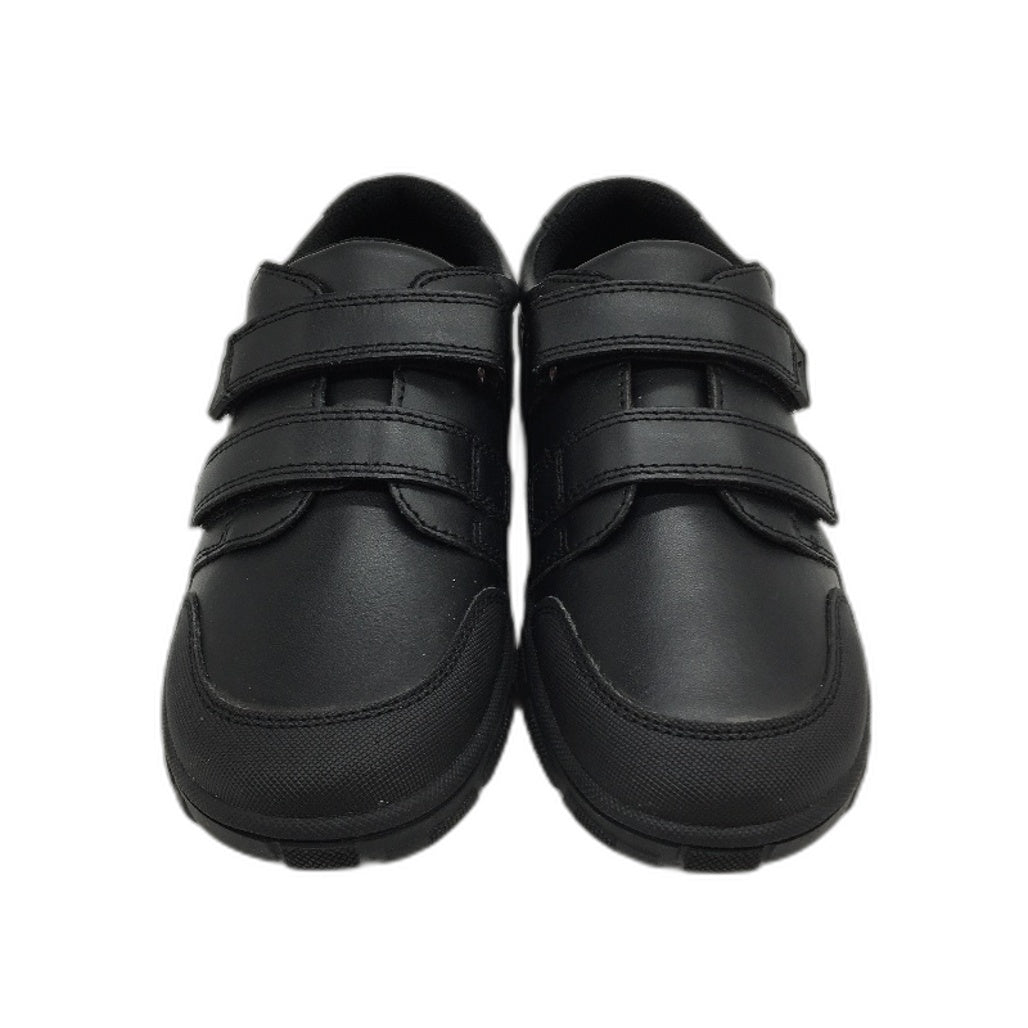 Harrisons Black Leather Upper Dual Strap Kids Dawson School Shoe US 2.5 NEW