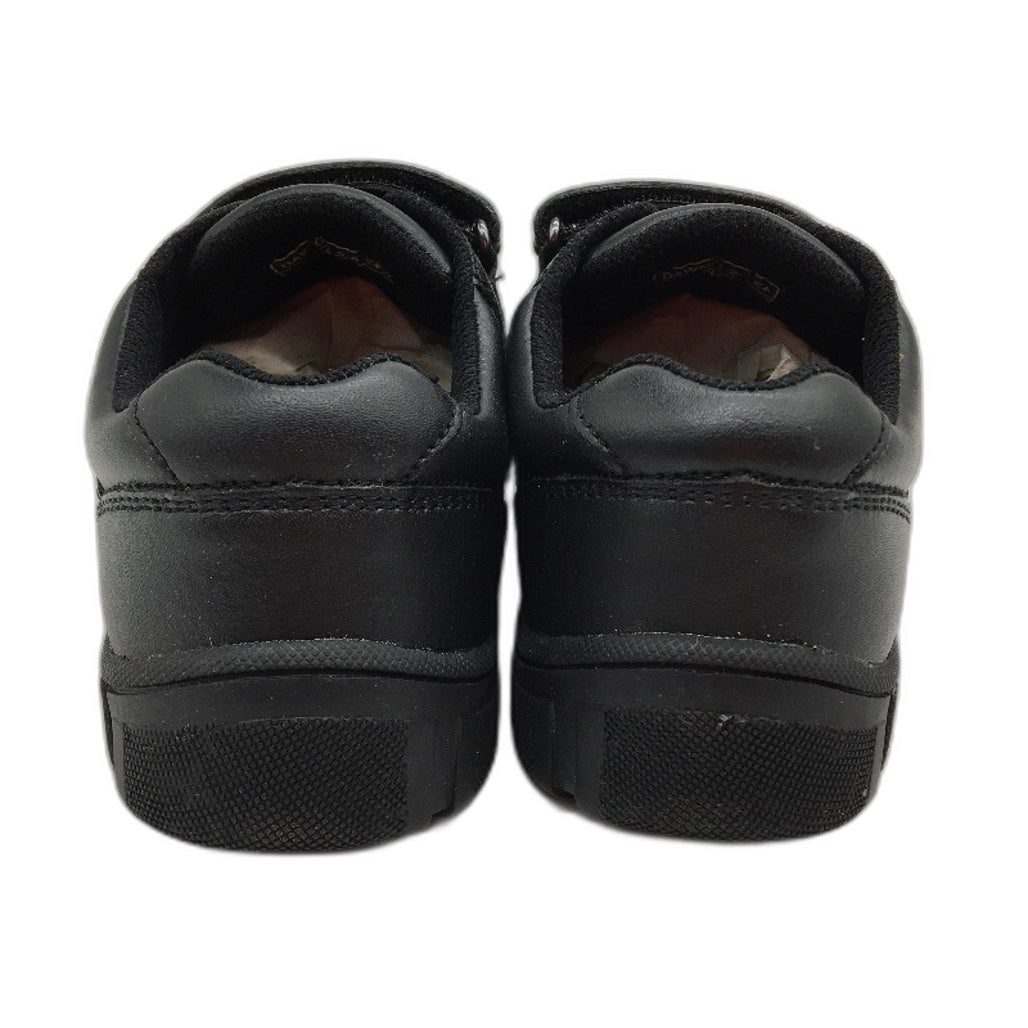 Harrisons Black Leather Upper Dual Strap Kids Dawson School Shoe US 2.5 NEW