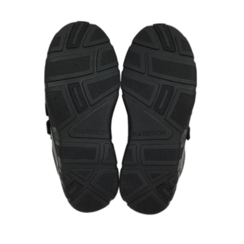 Harrisons Black Leather Upper Dual Strap Kids Dawson School Shoe US 2.5 NEW