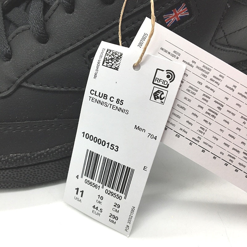 Reebok Black Club C 85 Leather Upper Tennis Sneaker Shoes Mens Size US 11 NEW