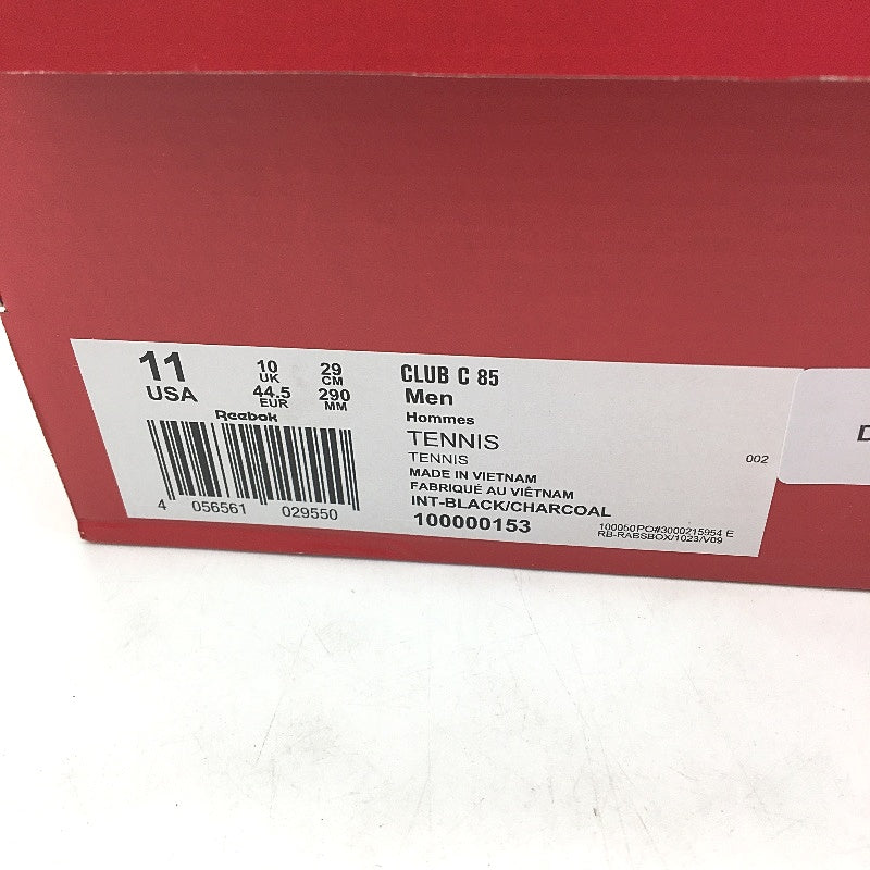 Reebok Black Club C 85 Leather Upper Tennis Sneaker Shoes Mens Size US 11 NEW