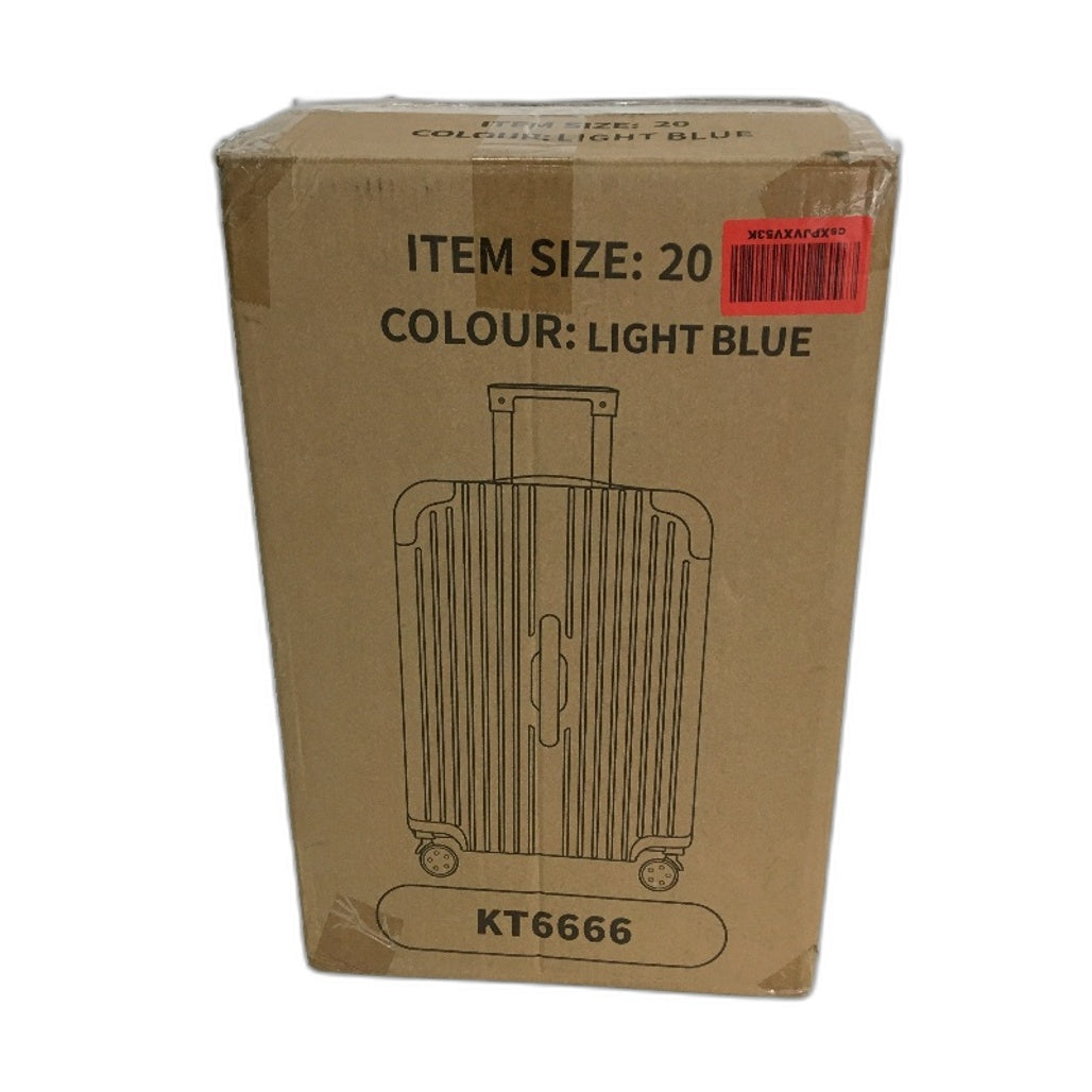 Krute 20" Carry On Blue HardShell Luggage Suitcase USB TSA Lock & Cup Holder NEW