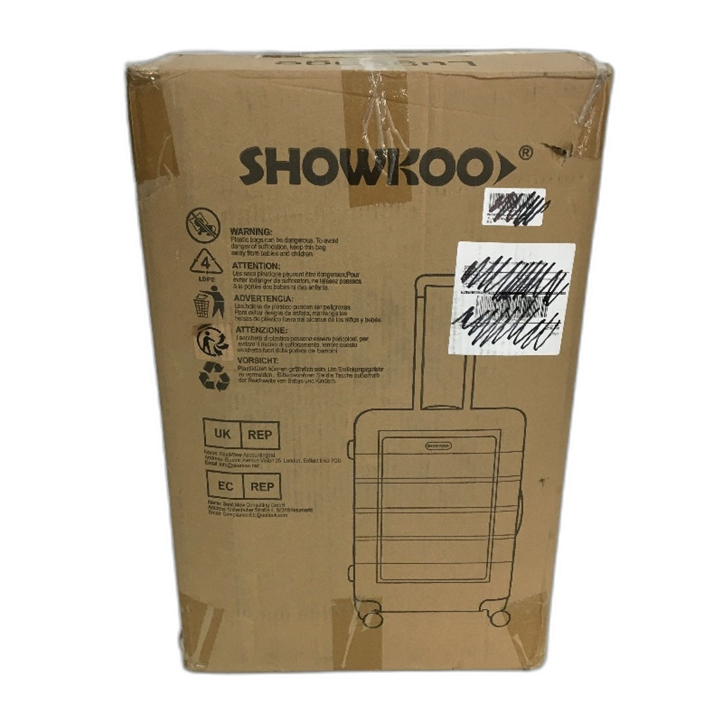 Showkoo 20" Carry On Navy Blue Hard Shell Luggage Suitcase TSA Lock NEW