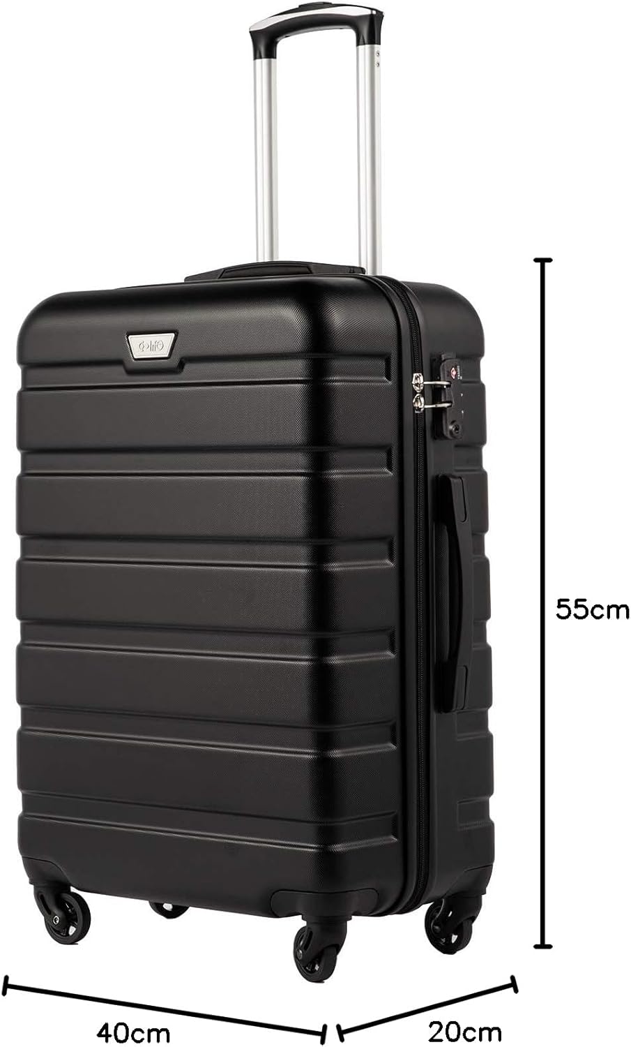 Coolife 24" Black ABS+PC Lightweight Hardshell Luggage Suitcase TSA Lock NEW