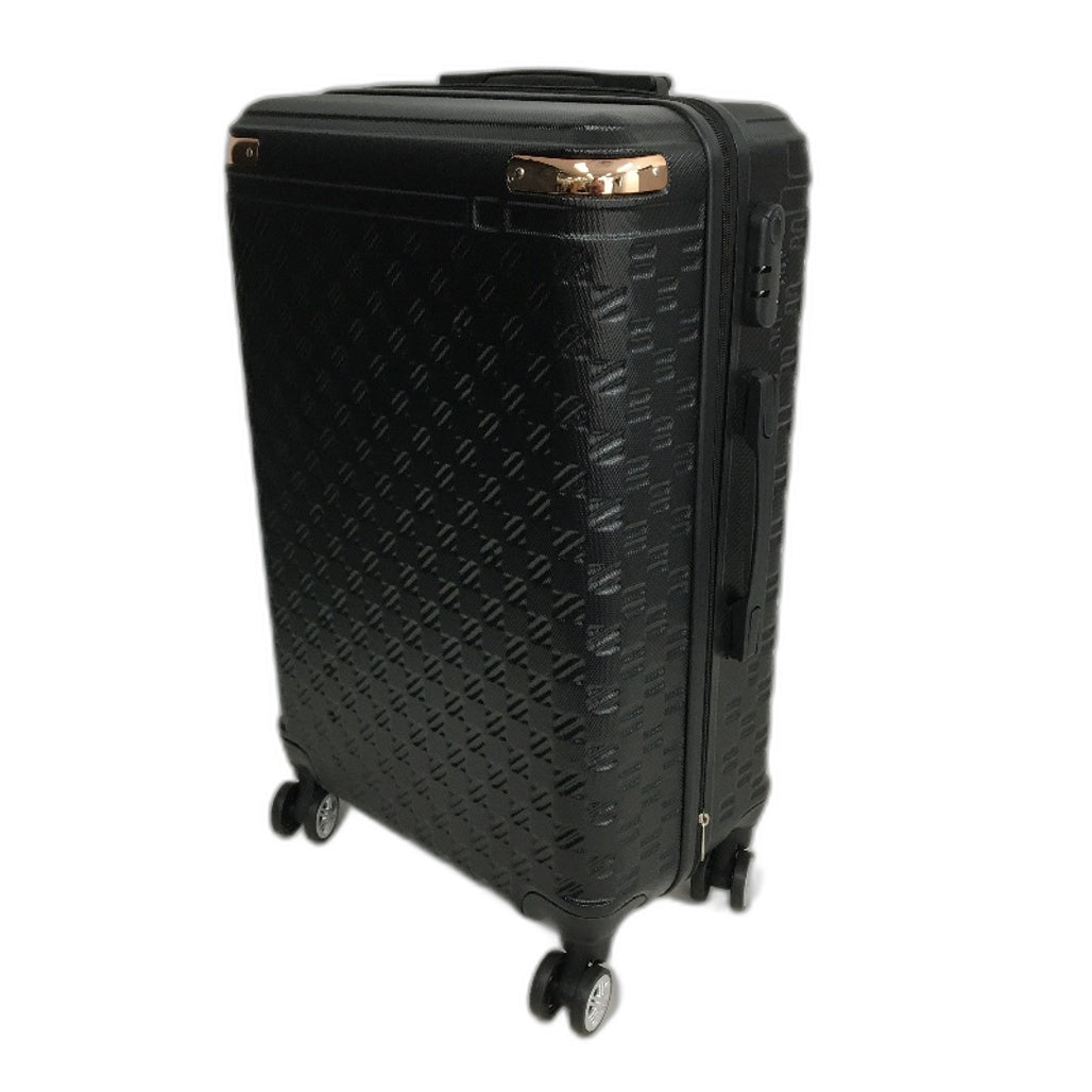 Black Textured 24" ABS Lightweight Hardshell Luggage Suitcase TSA Lock NEW