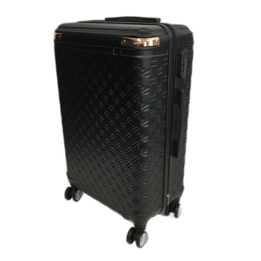 Black Textured 24" ABS Lightweight Hardshell Luggage Suitcase TSA Lock NEW