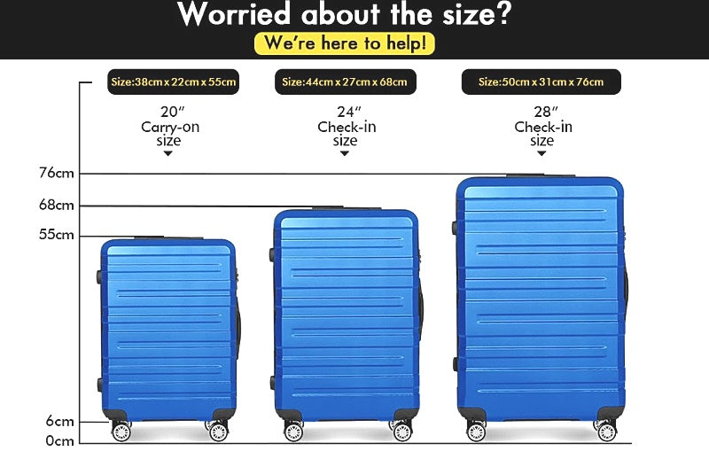 Alfordson Hero 28" Blue Hardshell Spinner Wheels Luggage Suitcase TSA Lock NEW