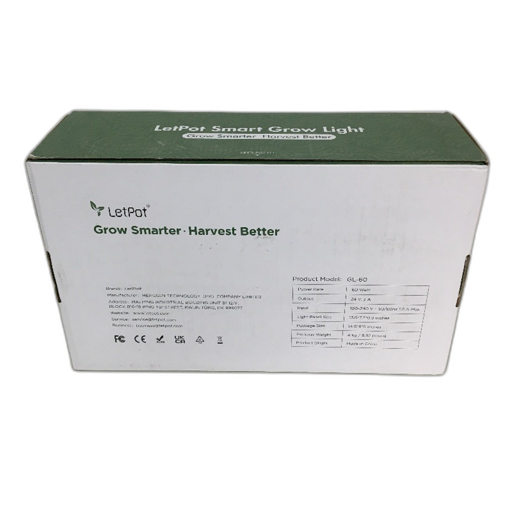 LetPot GL-60 60W Smart Plant Grow Light App Control Adjustable Brightness NEW