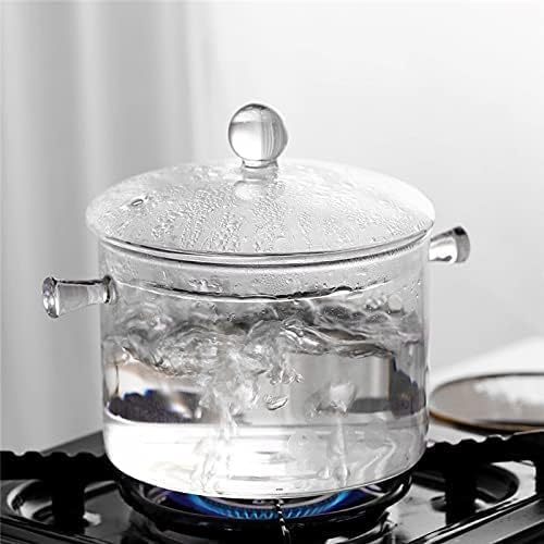 Clear Glass Saucepan With Cover 1.5L Microwave Cooktop Safe Pot & Lid NEW