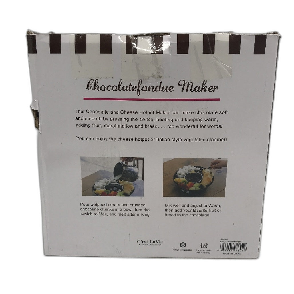 Chocolate Fondue Maker Pot With 4 Roasting Forks Detachable Serving Tray NEW