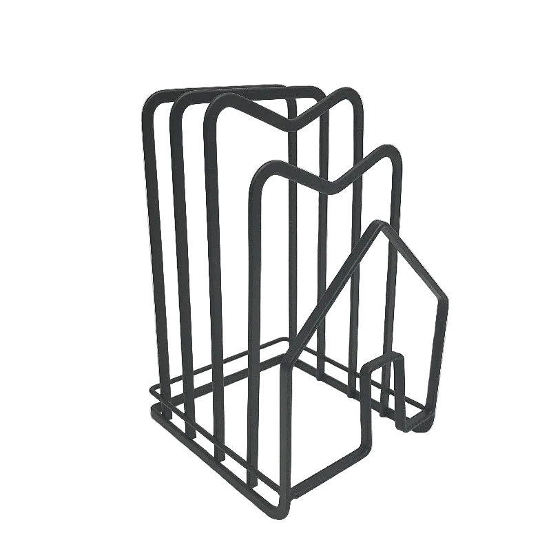 Steel Cutting Board Holder Rack Organizer With Wooden Chooping Board Bundle NEW