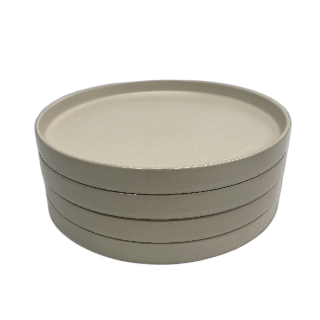 MIAMIO Sierra 4PK 21CM Beige Matte Plate Stoneware Dishwasher Microwave Safe NEW