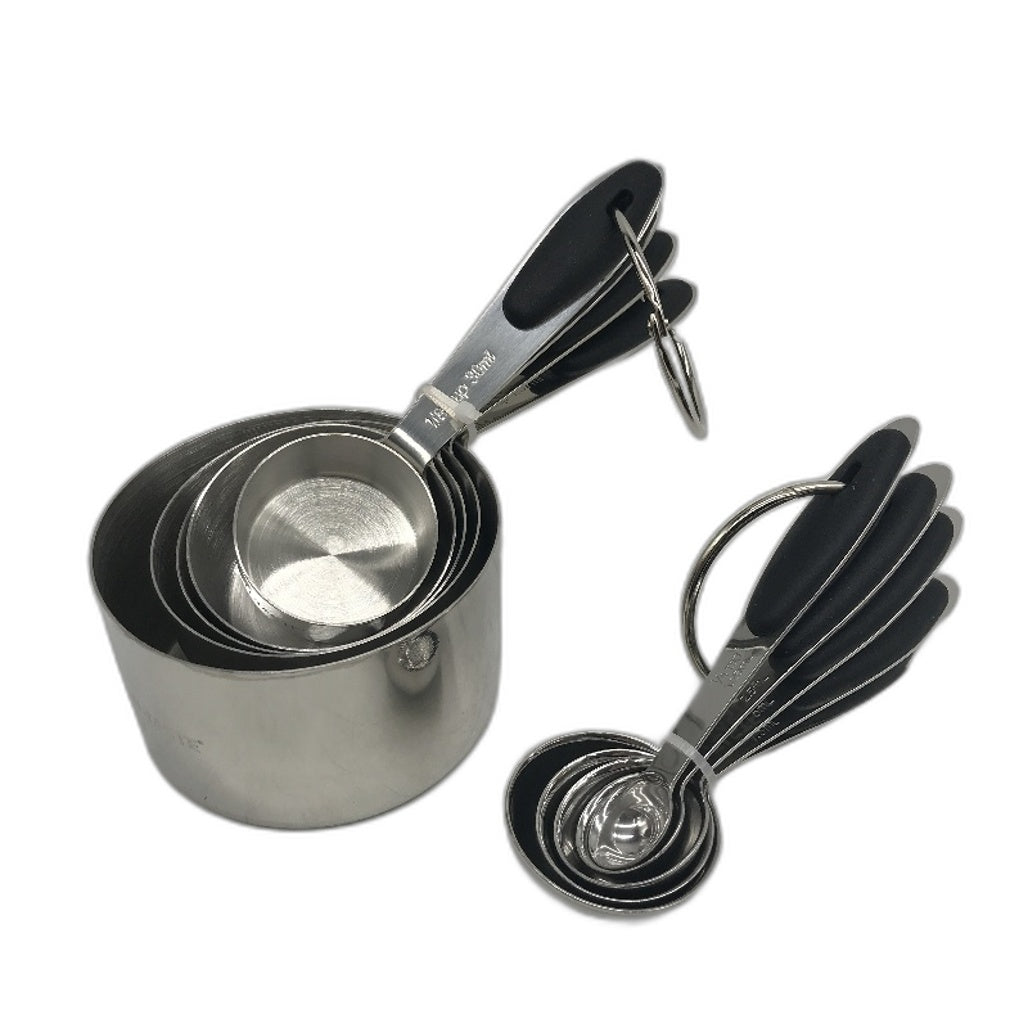 U Taste 10PCS Stainless Steel Metal Measuring Cups & Spoons Set With Ring NEW