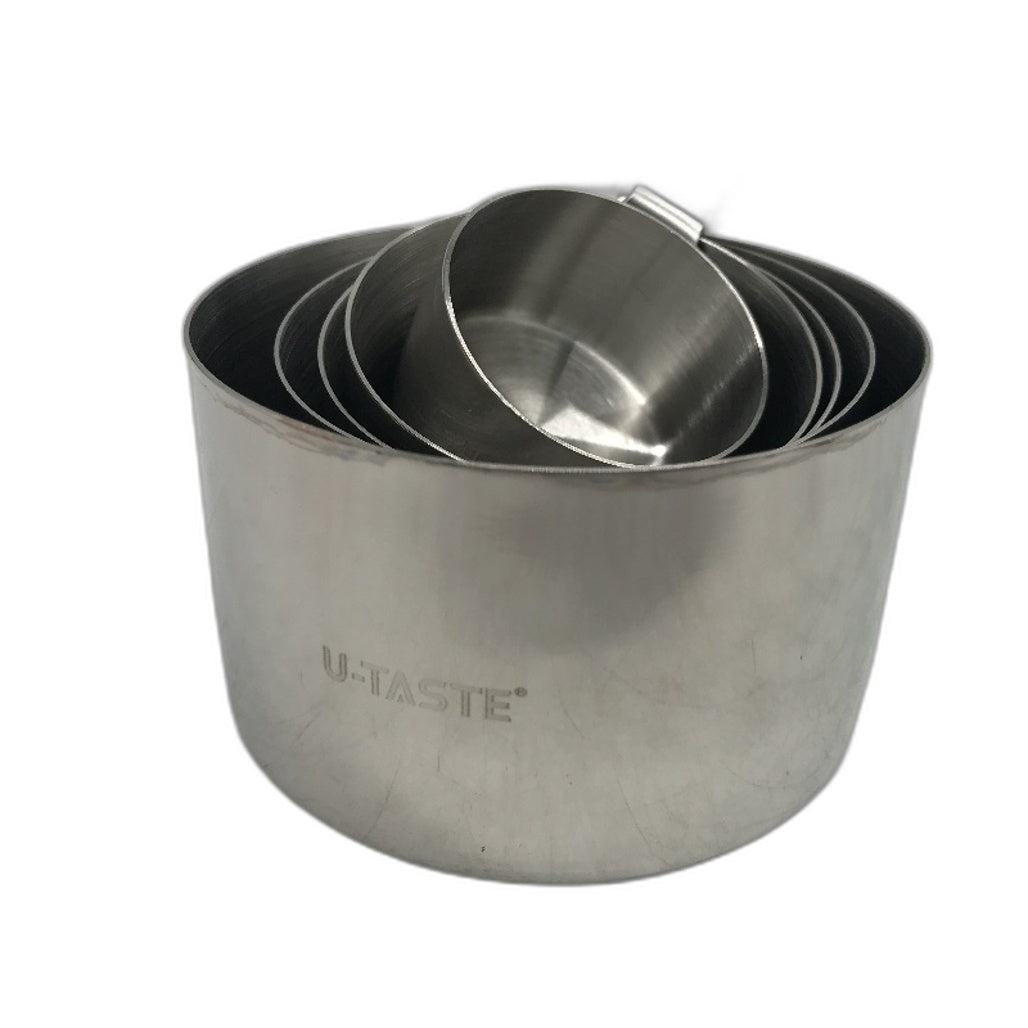 U Taste 10PCS Stainless Steel Metal Measuring Cups & Spoons Set With Ring NEW
