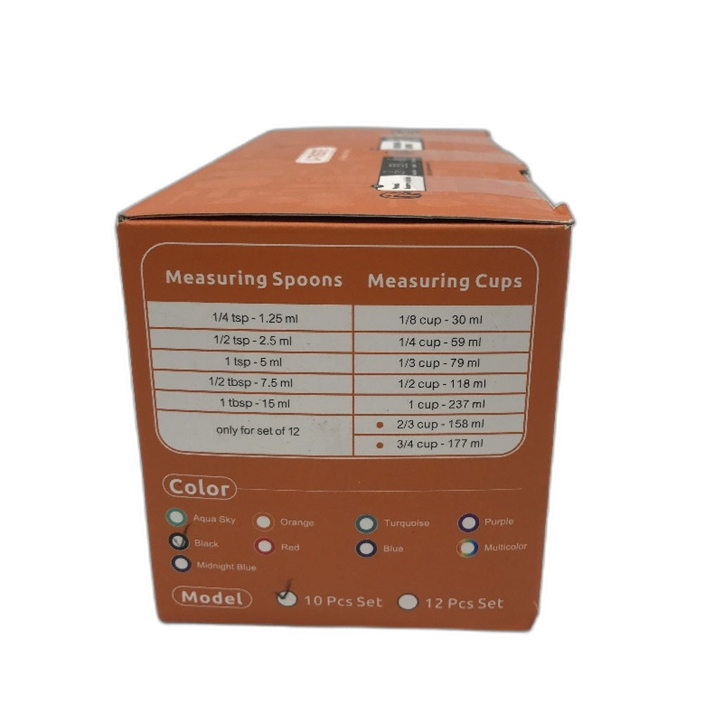 U Taste 10PCS Stainless Steel Metal Measuring Cups & Spoons Set With Ring NEW