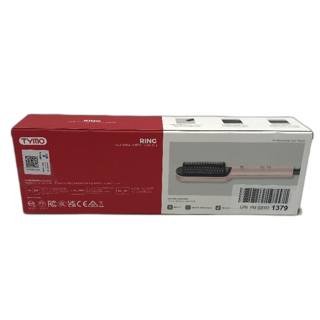 Tymo Hair Straightener Brush Hair Iron With Built In Comb Fast Heating Pink NEW