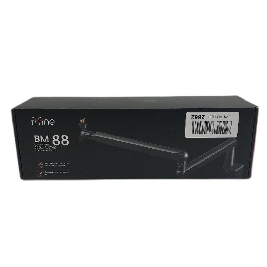 Fifine BM88 Microphone Boom Arm Low Profile Mic Stand Desk Mount Clamp Black NEW