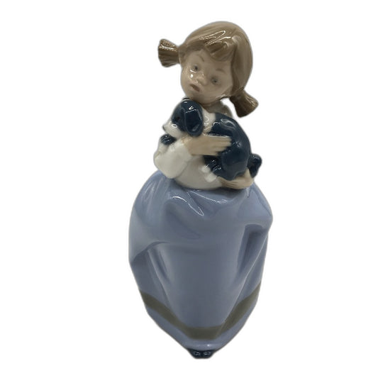 Nao By LLadro Girl With Puppy Porcelain Figurine Hand Made In Spain Daisa 1987
