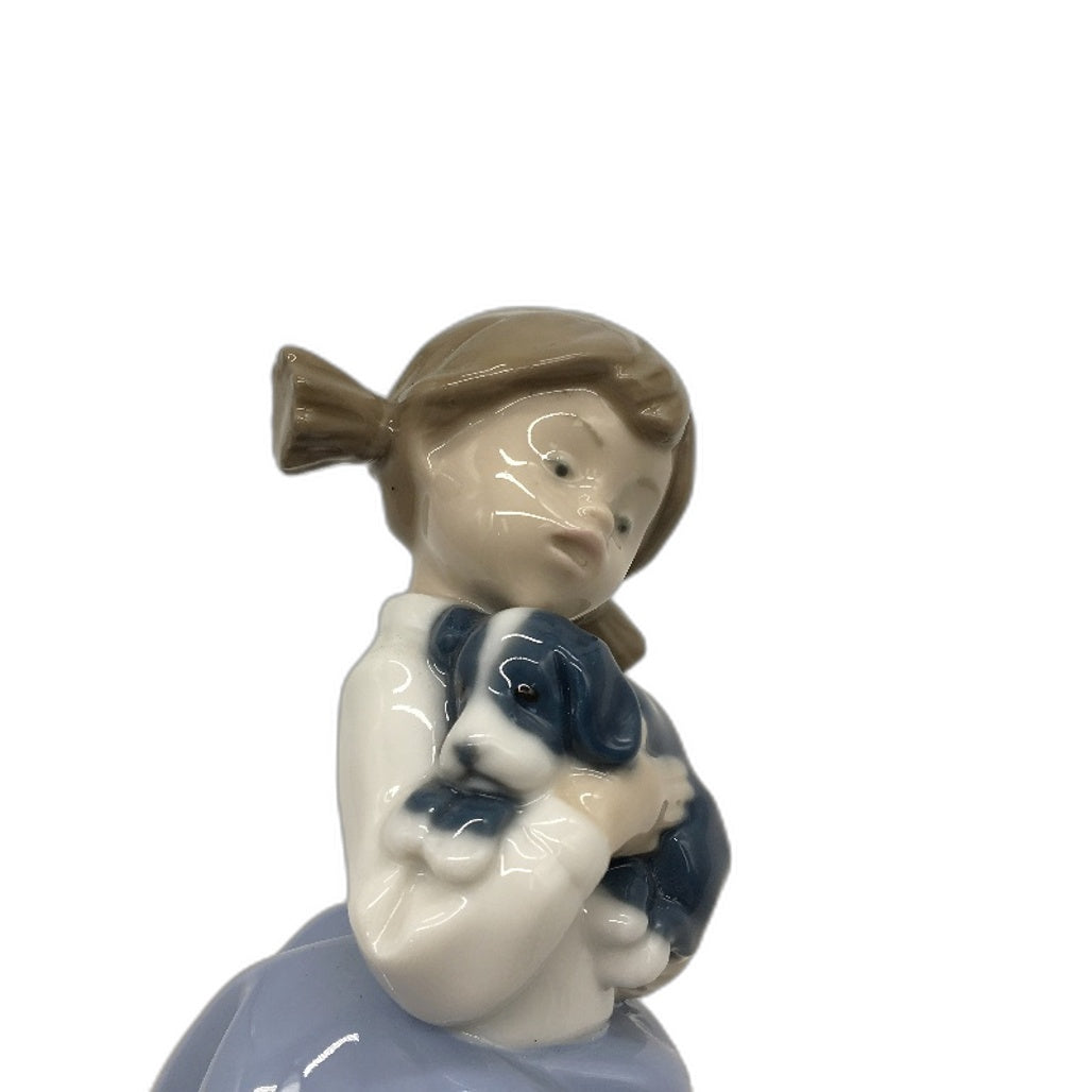 Nao By LLadro Girl With Puppy Porcelain Figurine Hand Made In Spain Daisa 1987