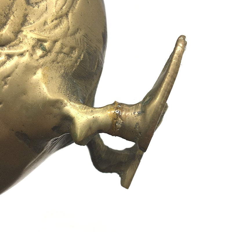 VINTAGE Mid Century Heavy Brass Pheasant Figurine With Long Tail 33cm