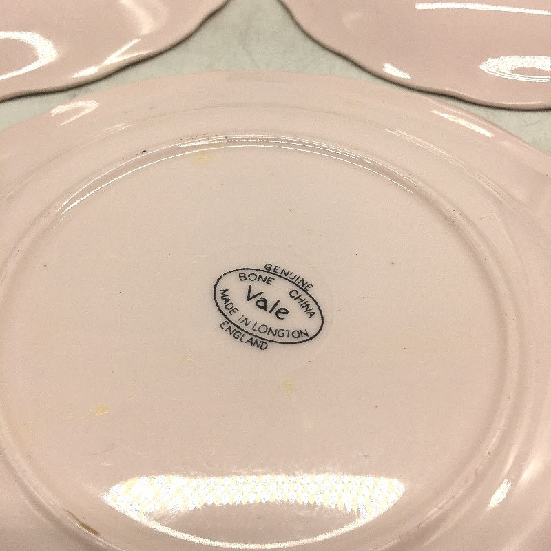 VINTAGE Vale Bone China Made In Longton England 3Pce Cake Plate & Saucer Set