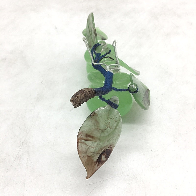 VINTAGE Chinese Jade Green Coloured Glass Fruit Decorative Strand