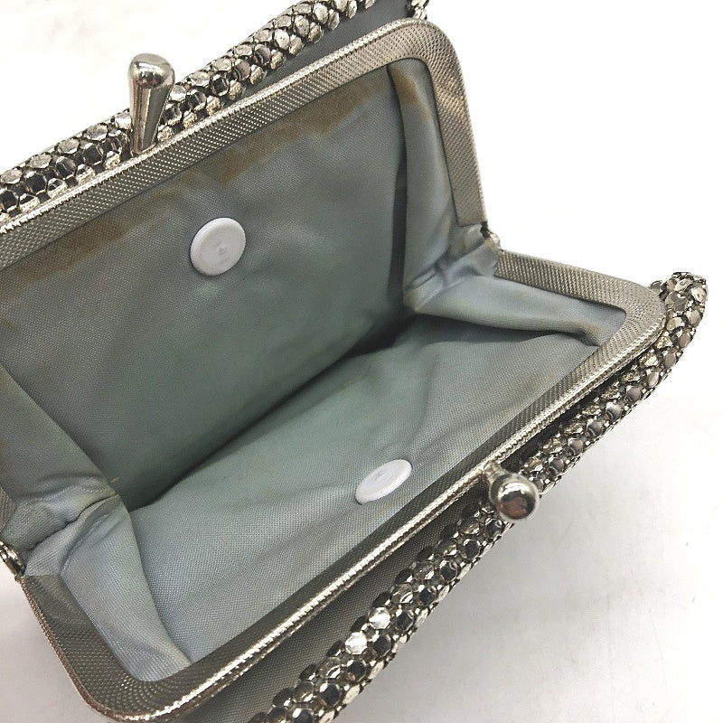 RETRO Aust Made Silver Coloured Glo Mesh Style Grey Lined Coin & Notes Purse