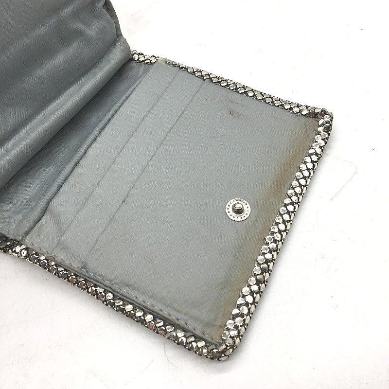 RETRO Aust Made Silver Coloured Glo Mesh Style Grey Lined Coin & Notes Purse