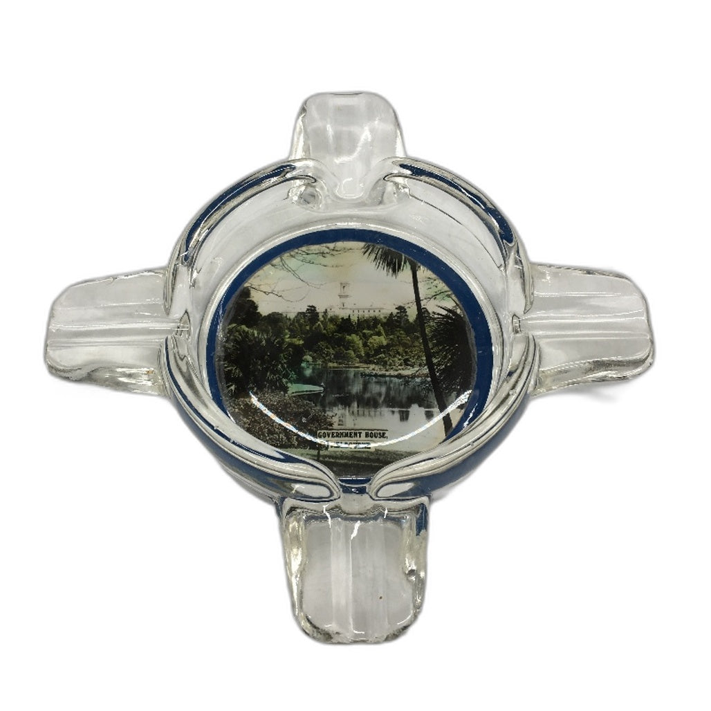 VINTAGE 2Pc Melbourne Victoria & Wagga NSW Souvenir Glass Ashtray Trinket Dishes