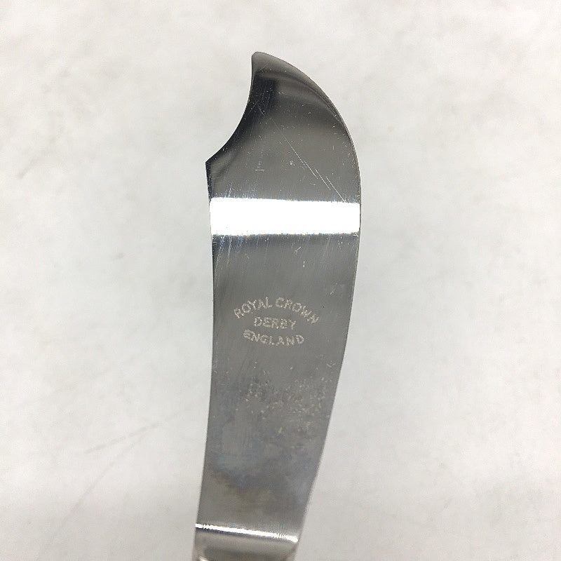 VINTAGE Royal Crown Derby England Floral Handled Small Cheese Knife In Red Case