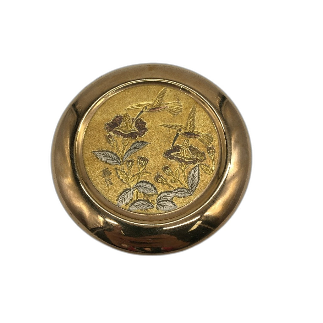 COLLECTABLE Bird Motif The Art Of Chokin 24KT Gold Lined Lidded Trinket Box