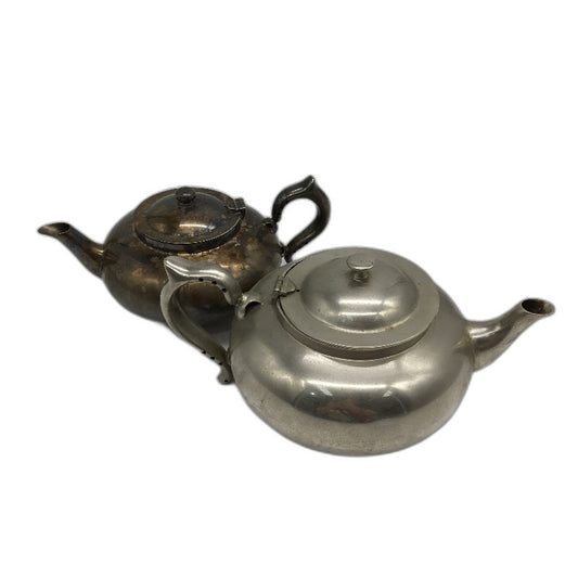 ANTIQUE Silver Coloured Vintage Style 'Perfect Tea-Pot' Double Set