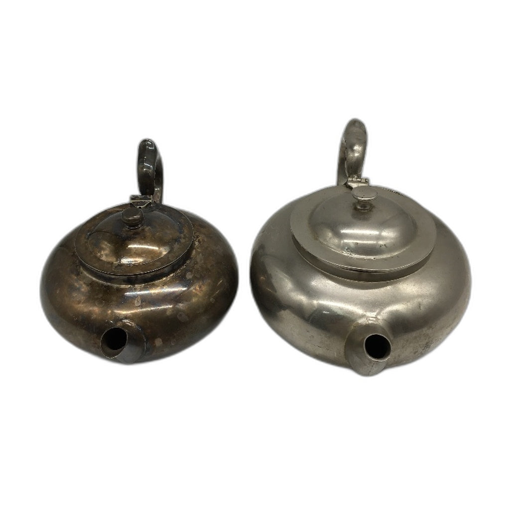 ANTIQUE Silver Coloured Vintage Style 'Perfect Tea-Pot' Double Set