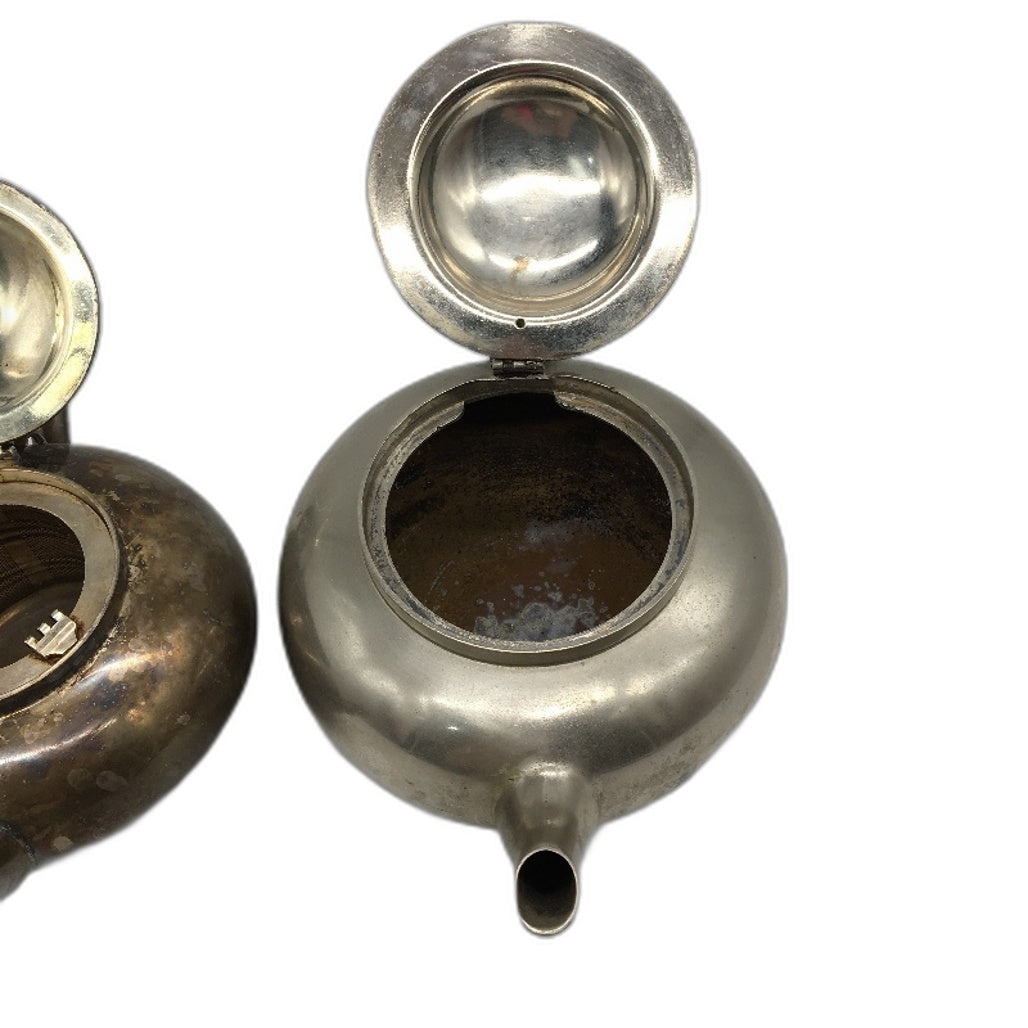 ANTIQUE Silver Coloured Vintage Style 'Perfect Tea-Pot' Double Set