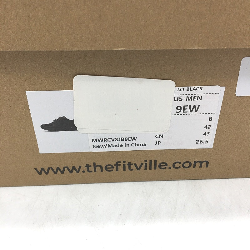 FitVille Black Easytop Strap Ease Diabetic Sneaker Shoes Mens US 9EW EU 42 NEW